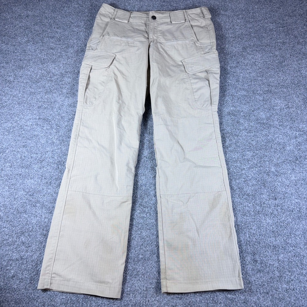 5.11 Tactical Womens Ripstop Cargo Pants Khaki Tan Size 6 Long Straight Leg Work
